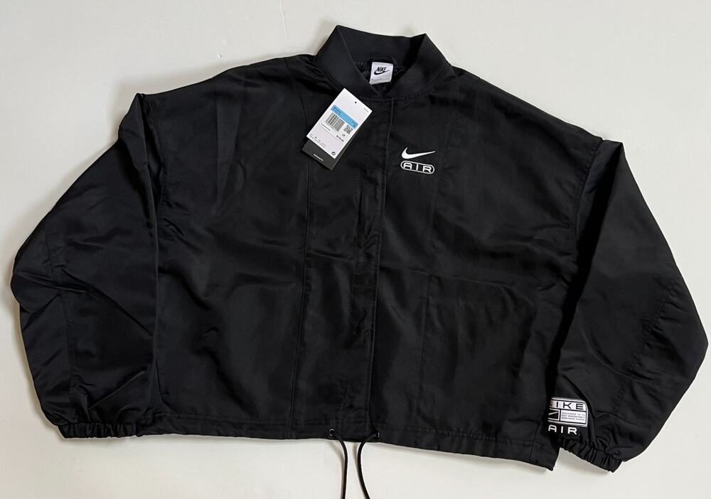 Nike Air Oversized Woven Bomber Jacket Black FN1908-010 Women’s Size M - Picture 1 of 16